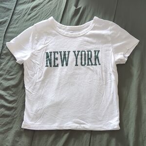 Hollister Tee New York Ultra Soft Top White Green Size XS